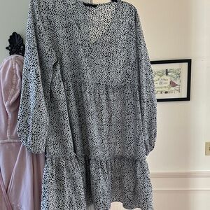 SHEIN Black and White Polka Dot Dress